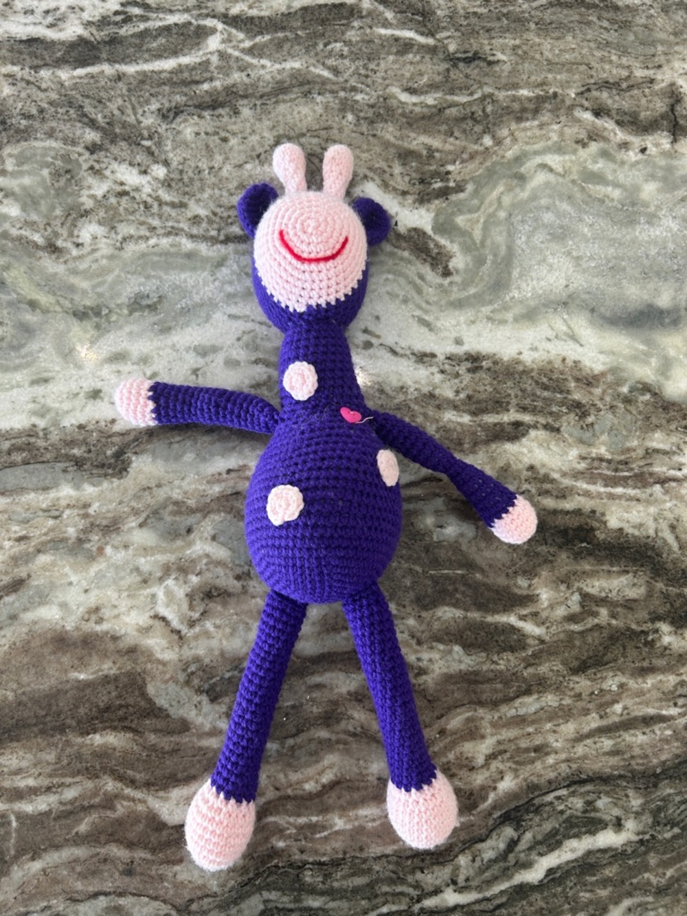Handmade Purple & Pink Crochet Giraffe Plush Toy